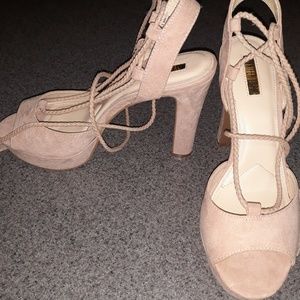 Blush microfiber shoes